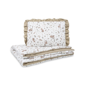 Спален комплект двулицев за бебешко креватче Forest Beige 75х95 25X35