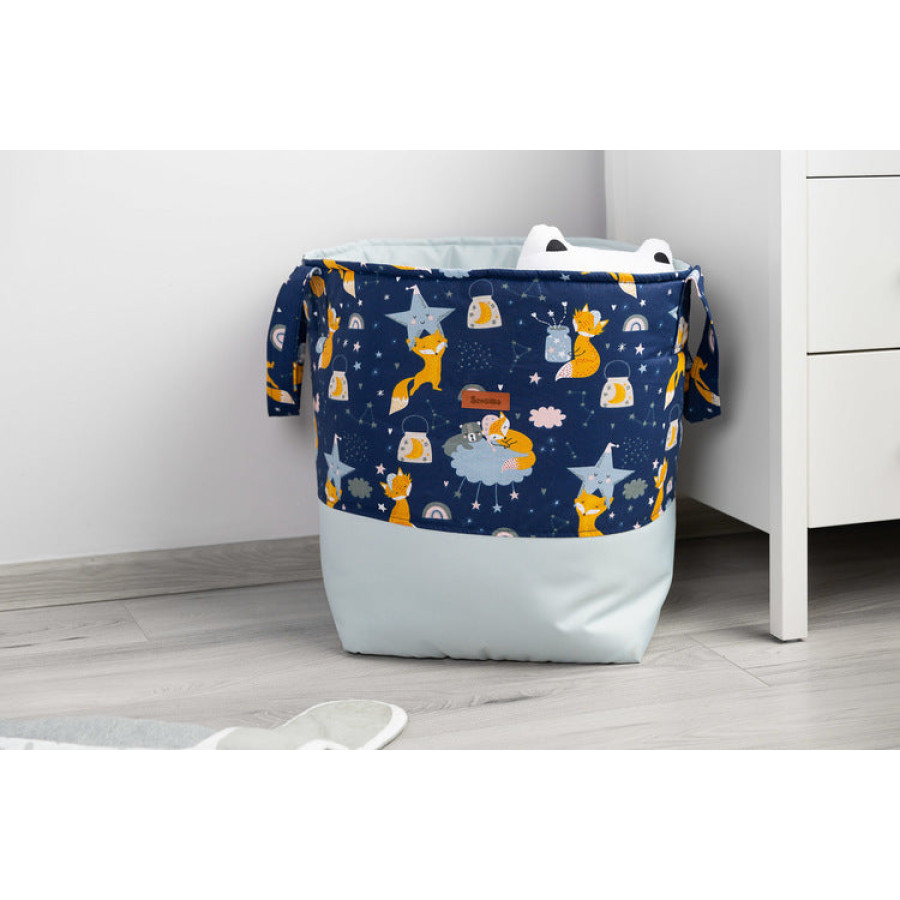 Кош за играчки Лисици тъмно син 35х47 см
