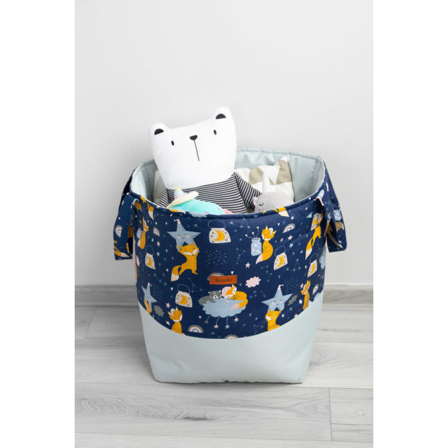 Кош за играчки Лисици тъмно син 35х47 см