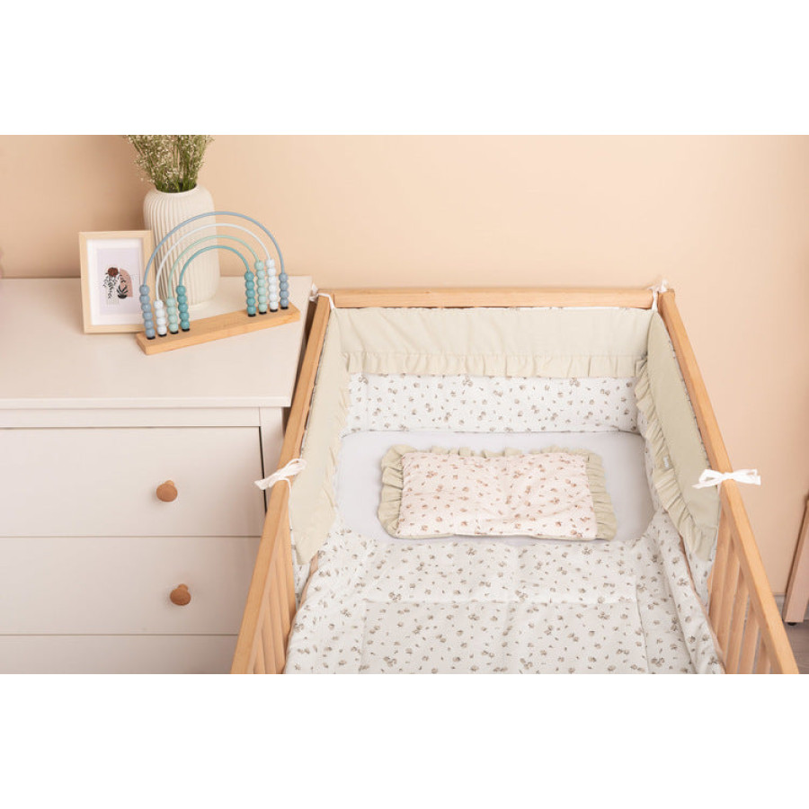 Спален комплект двулицев за бебешко креватче Rose Beige 75X95 25X35