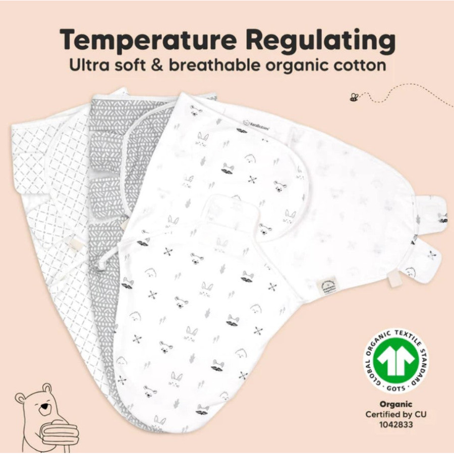Антистрес пелени за повиване Organic 0-3 месеца 3 броя Горски животни