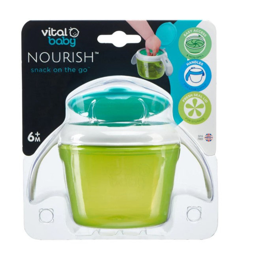 Купа за хранене без разсипване Зелена Vital Baby