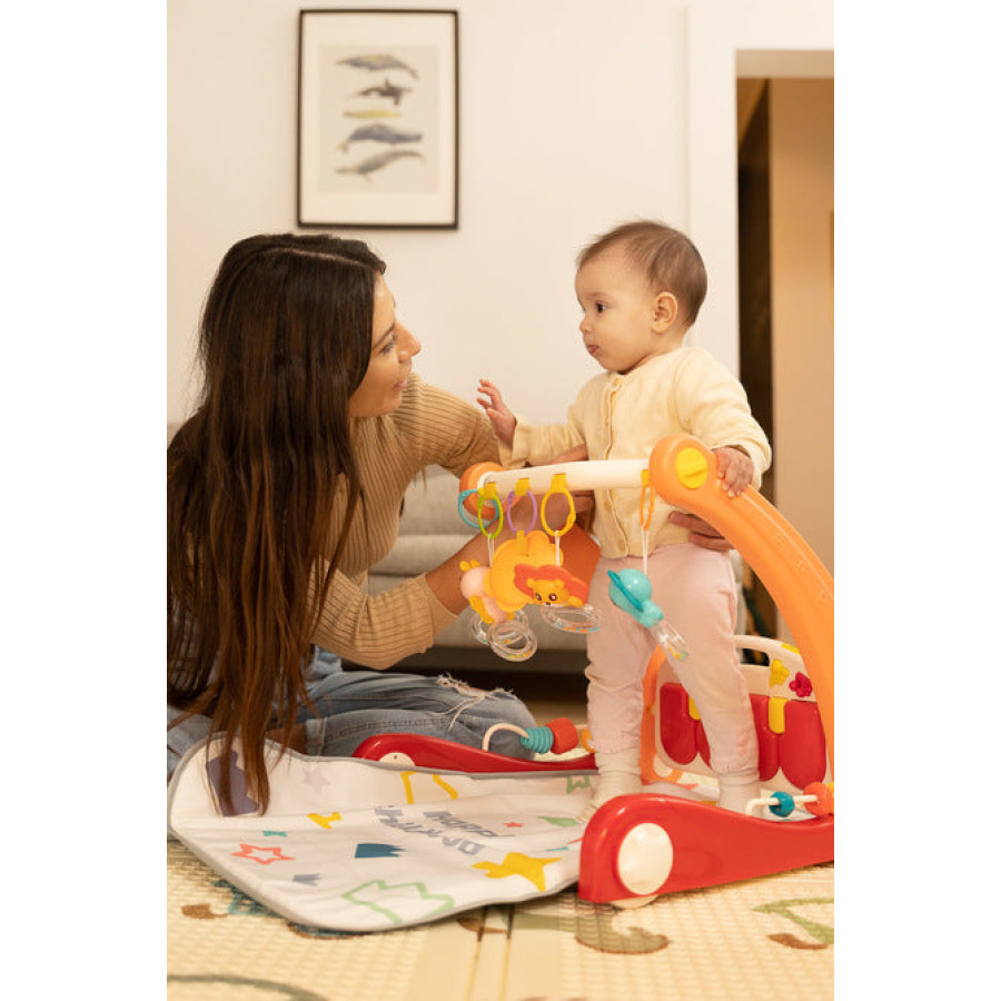 2в1 проходилка с музикална подложка синя Caretero Toyz