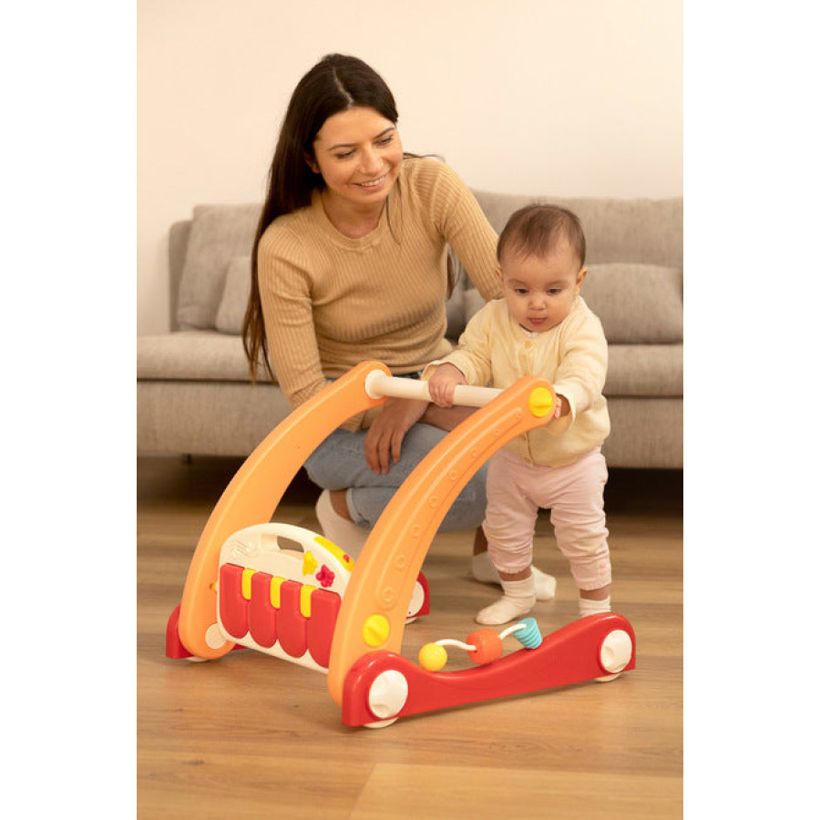2в1 проходилка с музикална подложка синя Caretero Toyz
