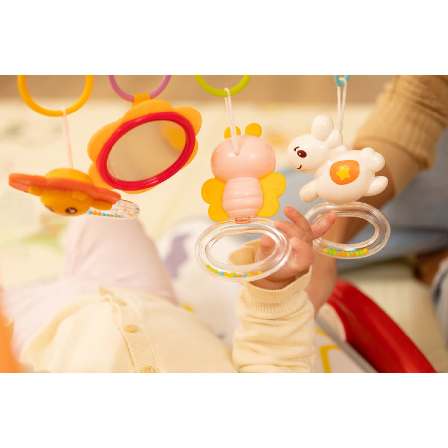 2в1 проходилка с музикална подложка синя Caretero Toyz