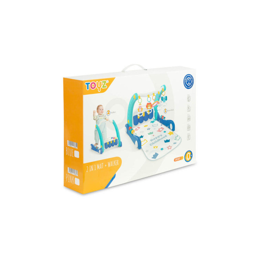 2в1 проходилка с музикална подложка синя Caretero Toyz