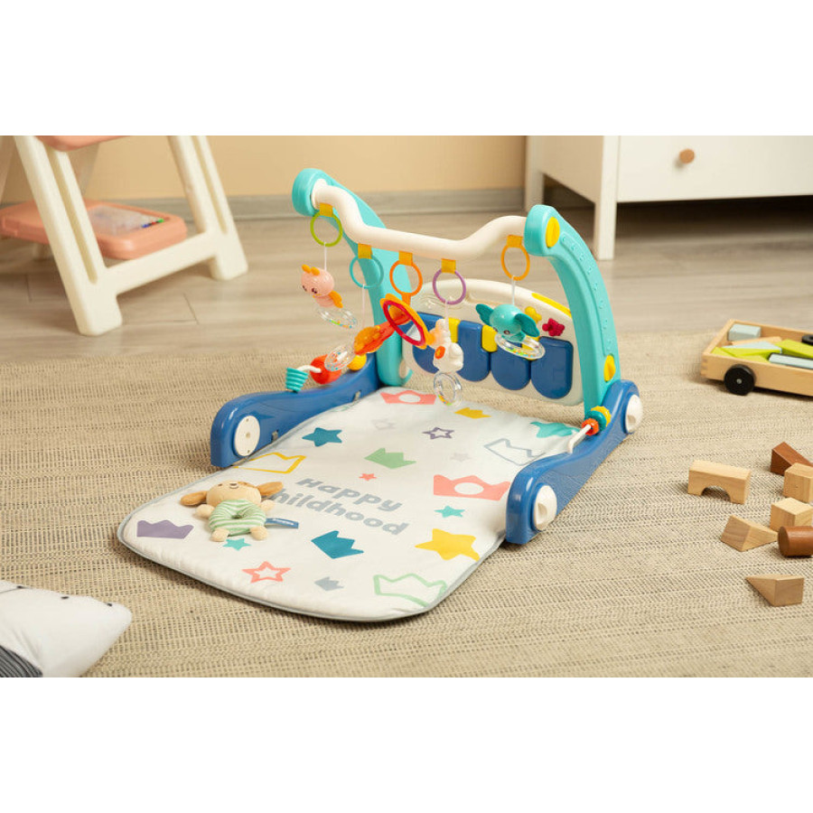 2в1 проходилка с музикална подложка синя Caretero Toyz