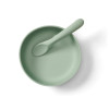 Комплект силиконова купа с вакуум и лъжичка Mint Vital Baby