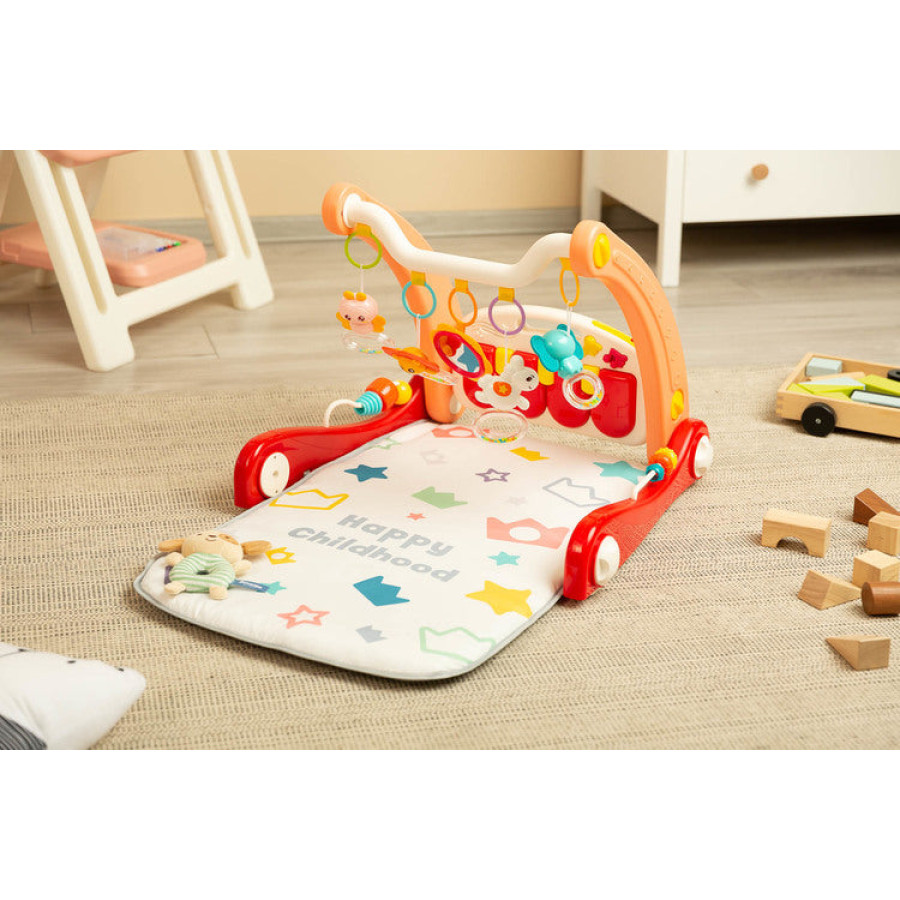2в1 проходилка с музикална подложка розова Caretero Toyz