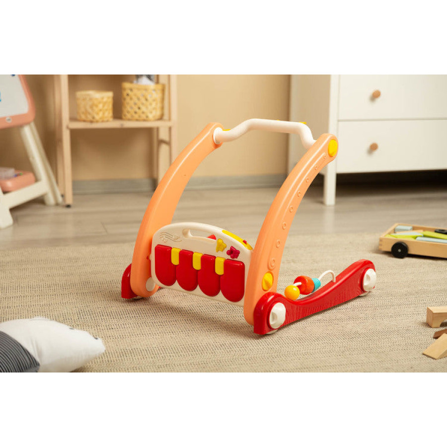 2в1 проходилка с музикална подложка розова Caretero Toyz