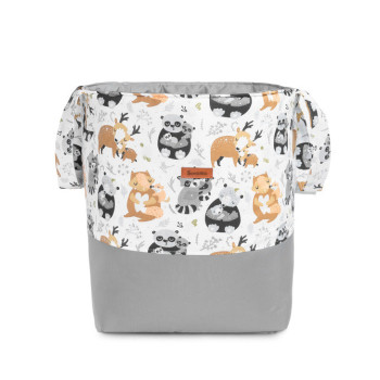 Кош за играчки Миещи мечки сив 35х47 см