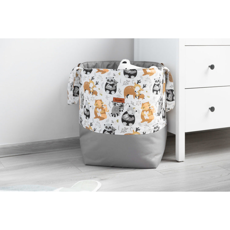 Кош за играчки Миещи мечки сив 35х47 см