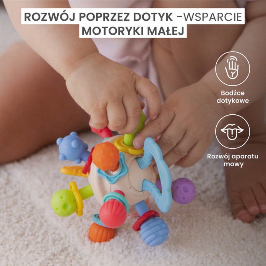 Образователна играчка 2в1 дрънкалка и гризалка 0+ месеца