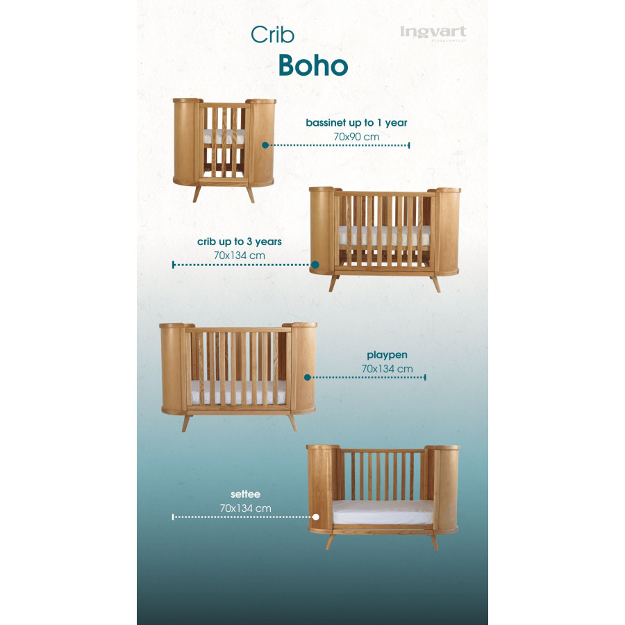 Трансформиращо легло 4в1 Boho 70х90/70х134см