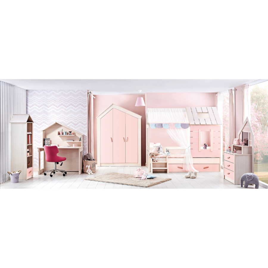 Детска възглавница Pink House листо - розова
