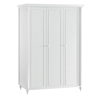 Трикрилен детски гардероб Nil - бял