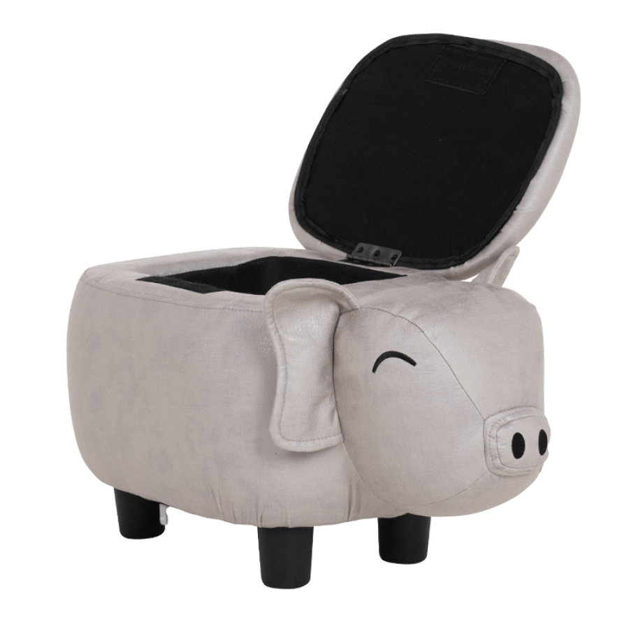 Детска табуретка с ракла Сиво прасе