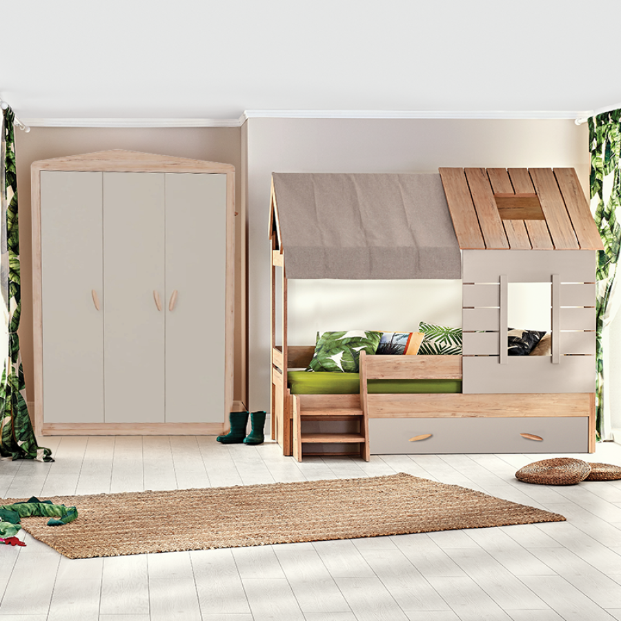 Детски трикрилен гардероб My House 