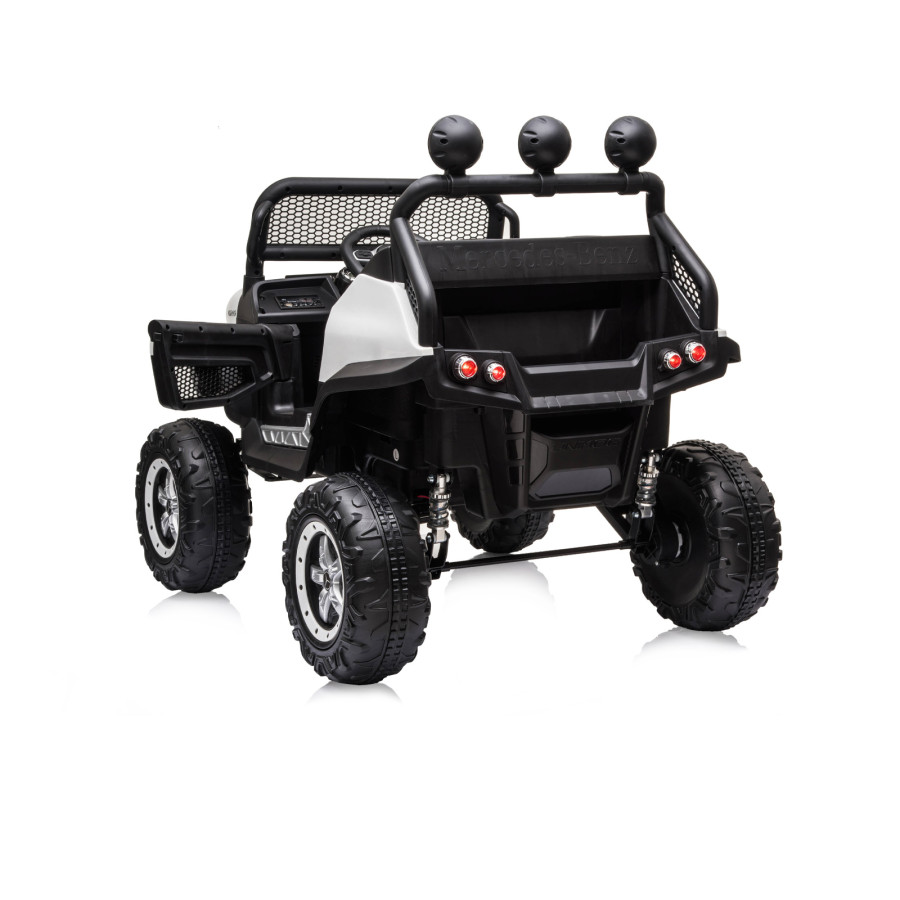 Eлектрически джип Mercedes UNIMOG бял EVA гуми