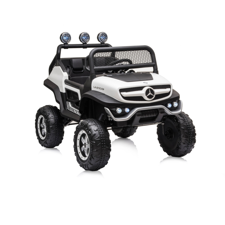 Eлектрически джип Mercedes UNIMOG бял EVA гуми