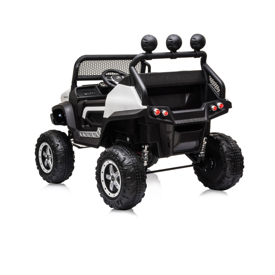 Eлектрически джип Mercedes UNIMOG бял EVA гуми