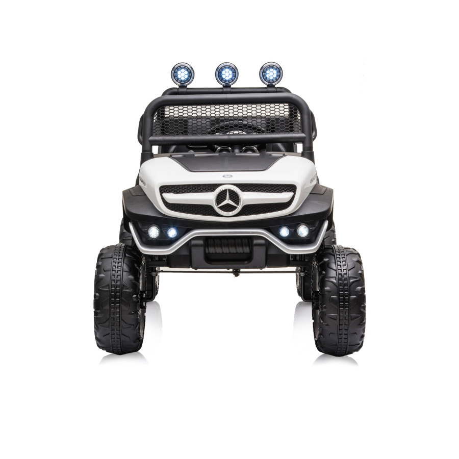 Eлектрически джип Mercedes UNIMOG бял EVA гуми