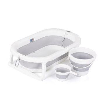 Сгъваема вана Bubble Spa 3в1 с термометър сива