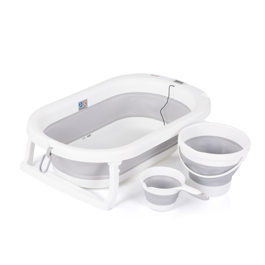 Сгъваема вана Bubble Spa 3в1 с термометър сива