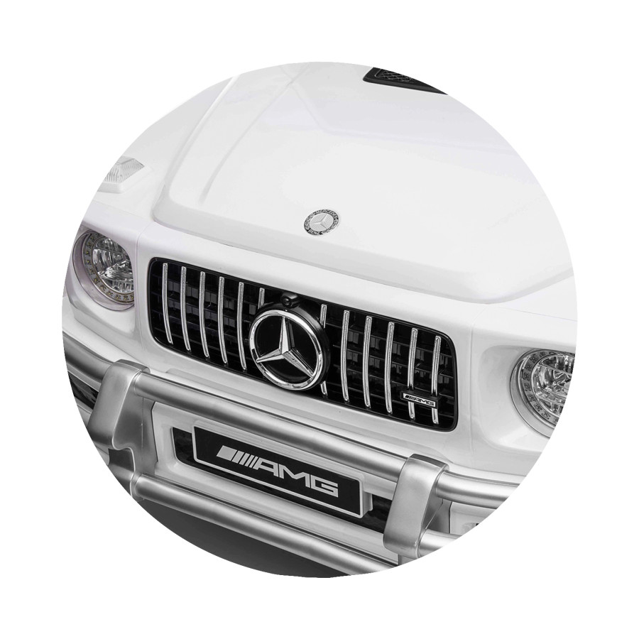 Eлектрически джип Mercedes G63 за две деца бял EVA гуми
