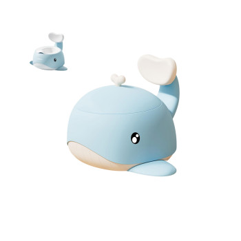 Гърне с капак и облегалка Китче синьо