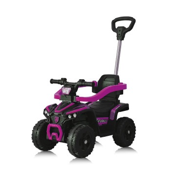 Количка за яздене с дръжка ATV розова