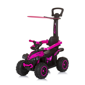 Количка за яздене с дръжка ATV розова