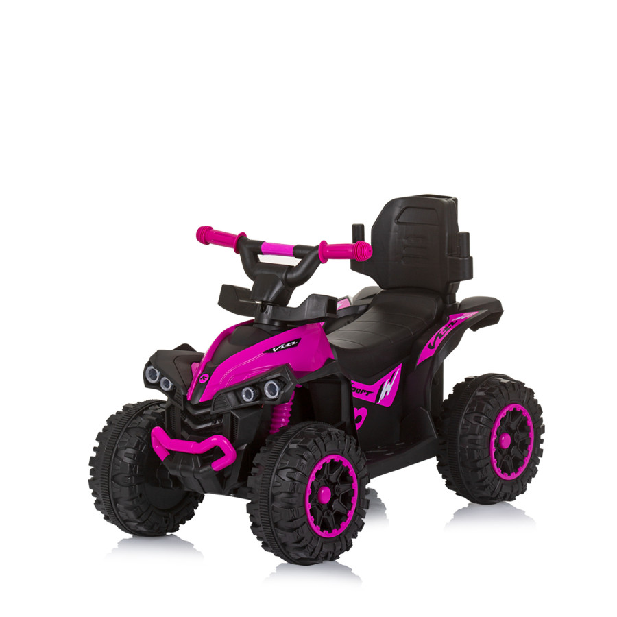 Количка за яздене с дръжка ATV розова