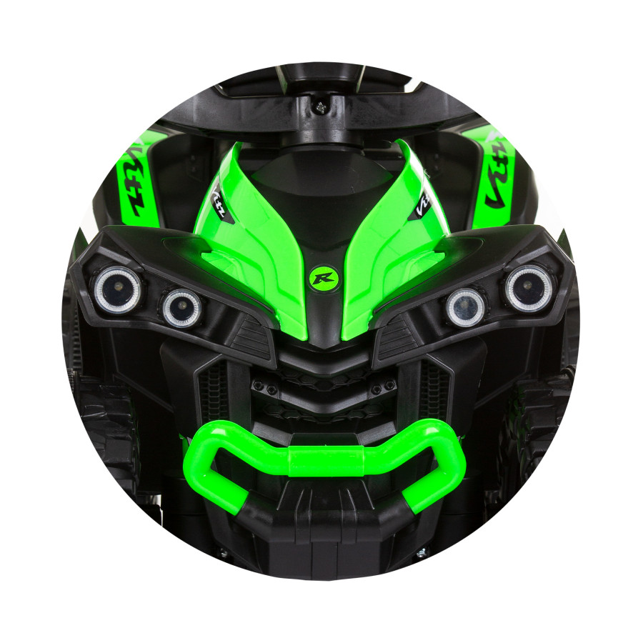 Количка за яздене с дръжка ATV зелена