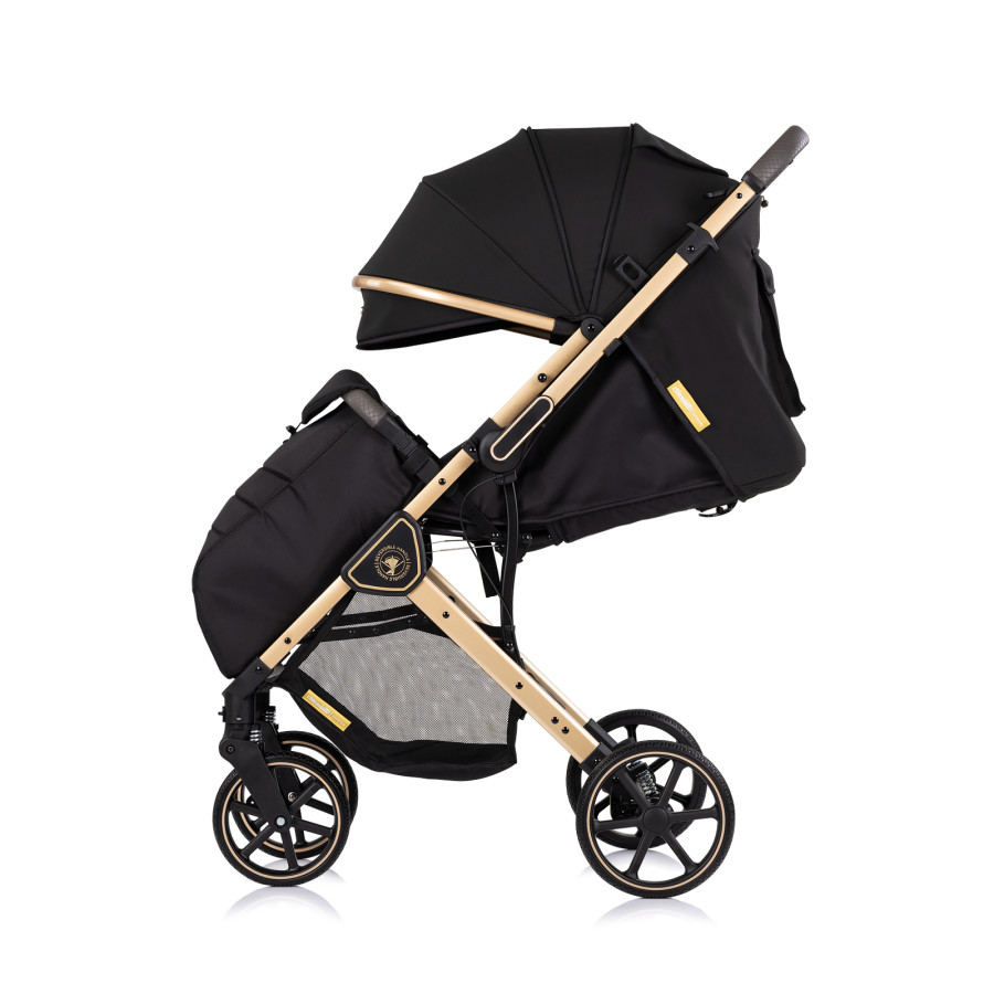 Детска количка с въртяща дръжка Омния черна