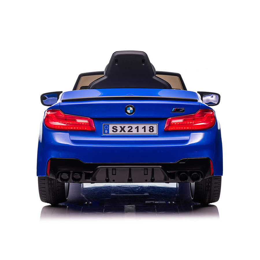 Електрическа кола BMW M5 синя с EVA гуми и коженa седалка