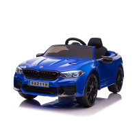 Електрическа кола BMW M5 синя с EVA гуми и коженa седалка