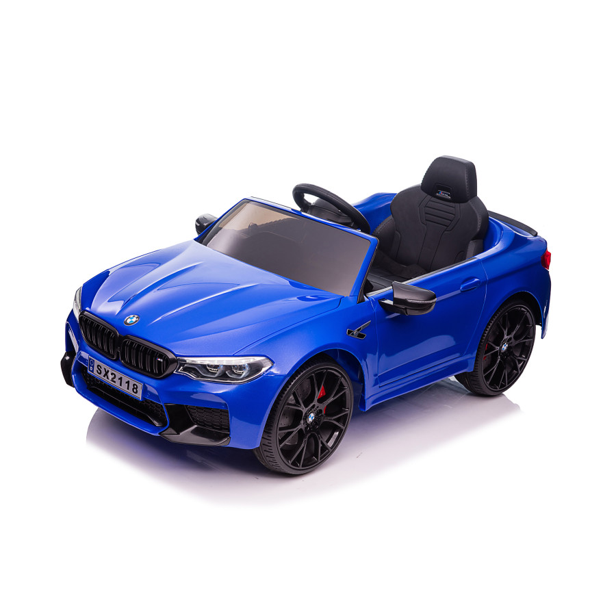 Електрическа кола BMW M5 синя с EVA гуми и коженa седалка