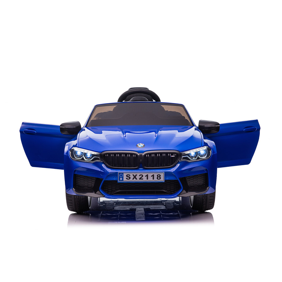 Електрическа кола BMW M5 синя с EVA гуми и коженa седалка