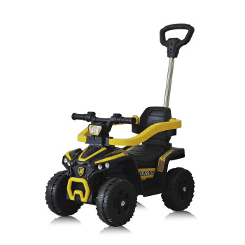 Количка за яздене с дръжка ATV жълта