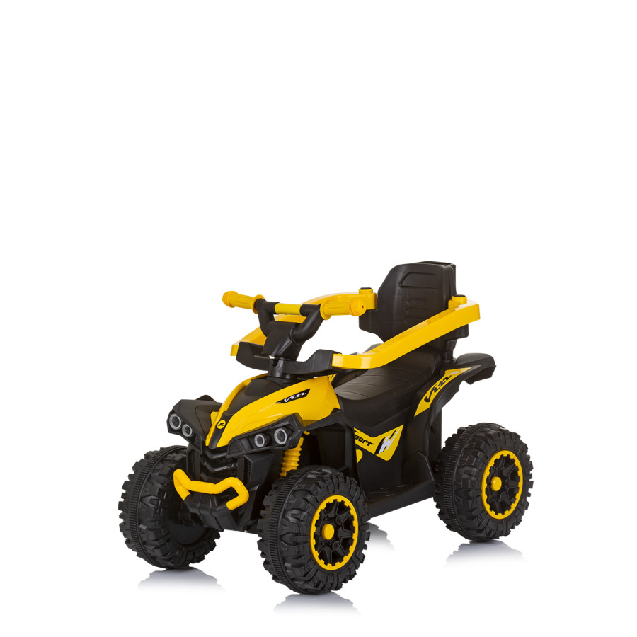 Количка за яздене с дръжка ATV жълта