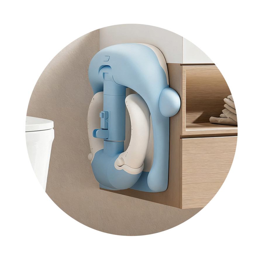 Помощна стойка за къпане с опора Китче синя