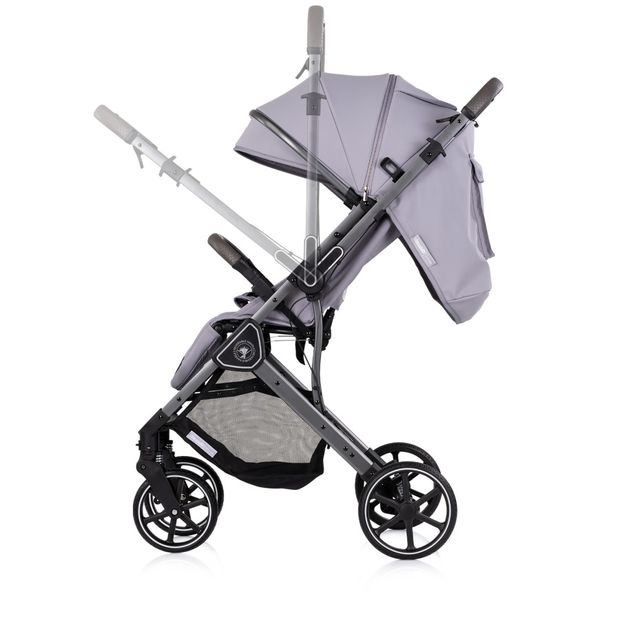 Детска количка с въртяща дръжка Омния платина