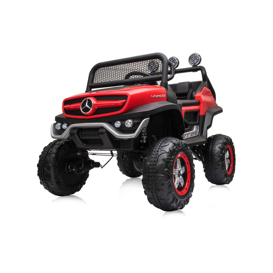 Eлектрически джип Mercedes UNIMOG червен EVA гуми