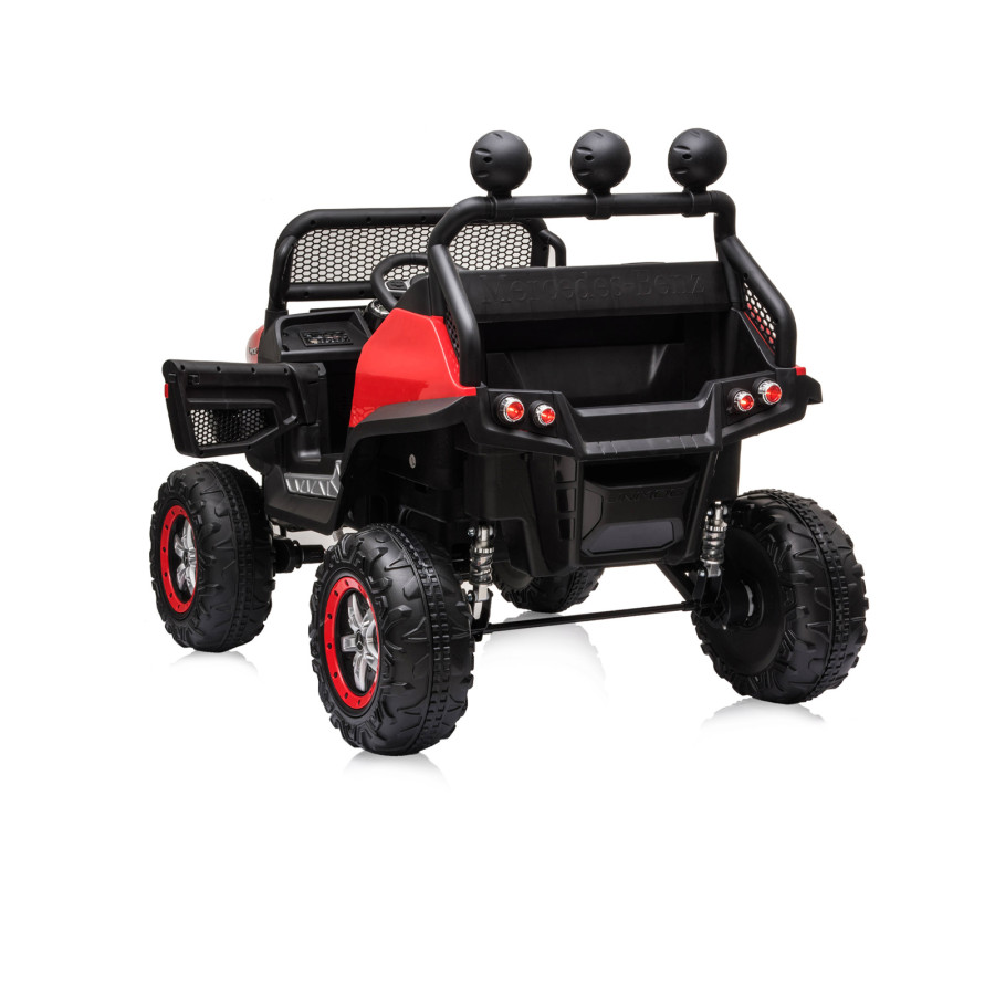 Eлектрически джип Mercedes UNIMOG червен EVA гуми