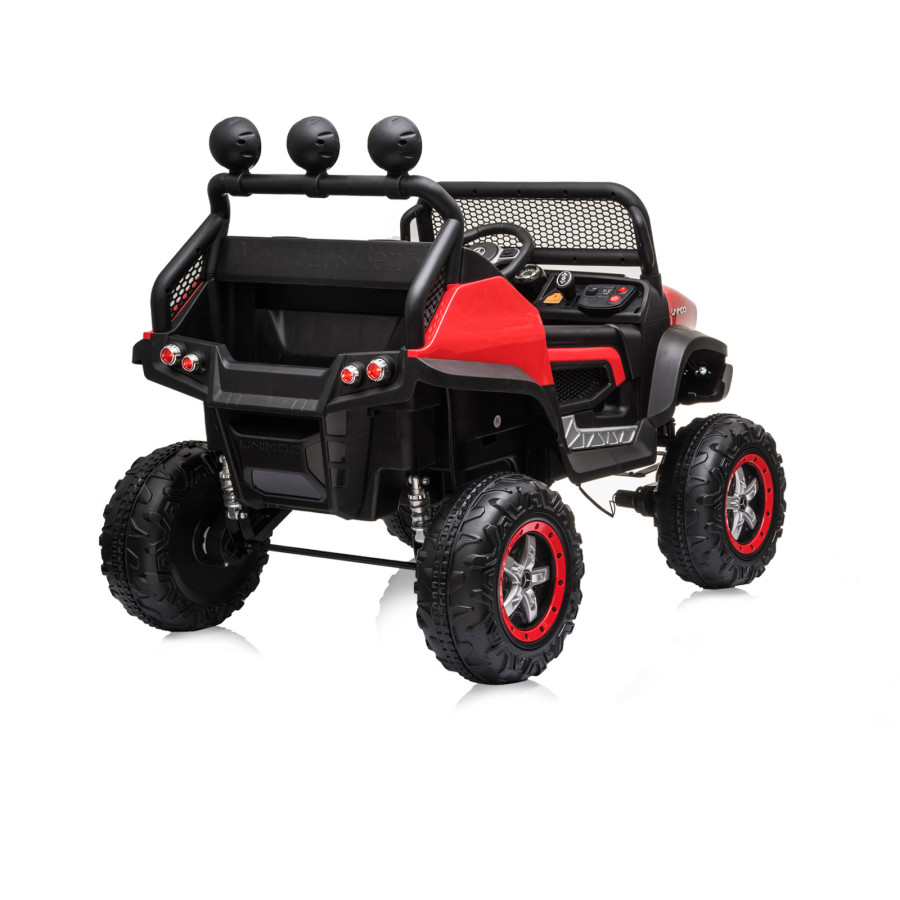 Eлектрически джип Mercedes UNIMOG червен EVA гуми