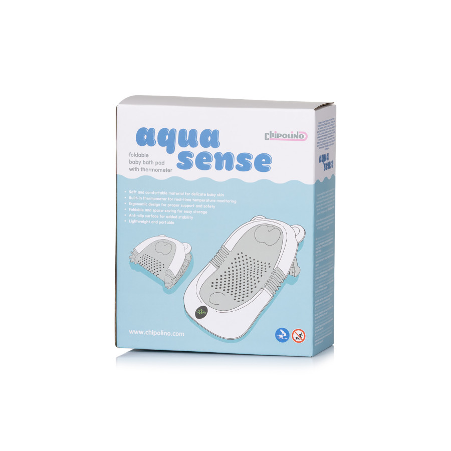 Подложка за къпане с термометър Aqua Sense платина