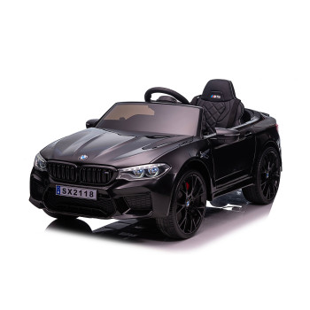 Електрическа кола BMW M5 с EVA гуми и кожена седалка черна