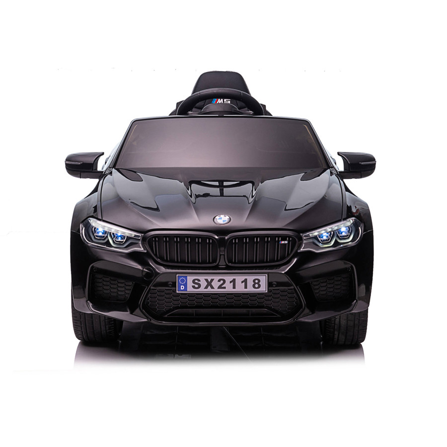 Електрическа кола BMW M5 с EVA гуми и кожена седалка черна