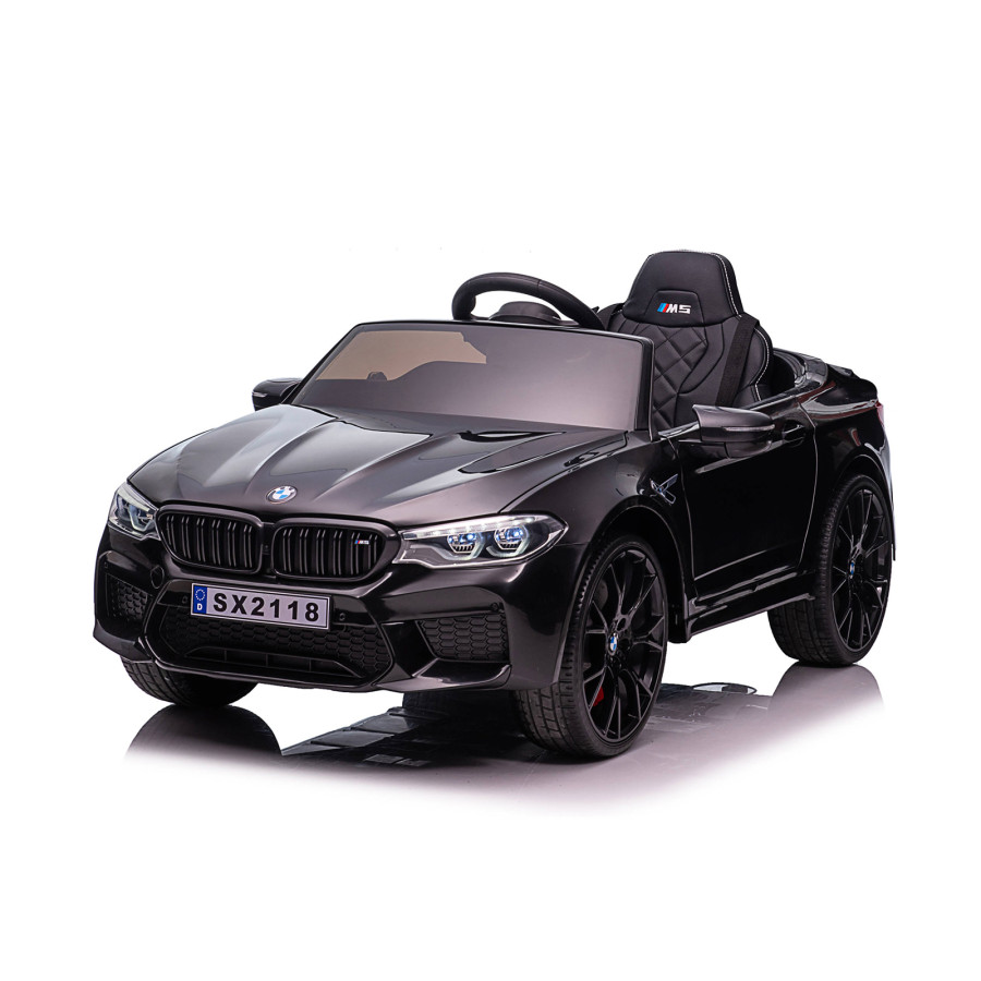 Електрическа кола BMW M5 с EVA гуми и кожена седалка черна